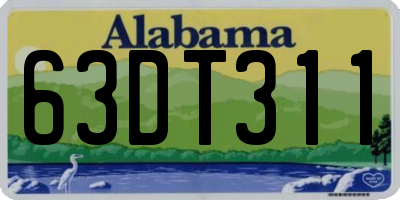 AL license plate 63DT311