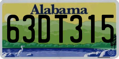 AL license plate 63DT315