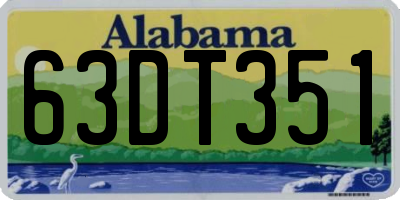 AL license plate 63DT351
