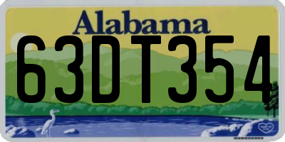 AL license plate 63DT354
