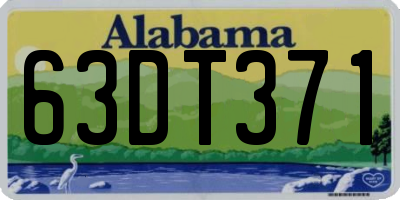 AL license plate 63DT371