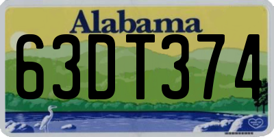 AL license plate 63DT374