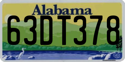 AL license plate 63DT378