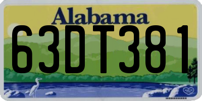 AL license plate 63DT381