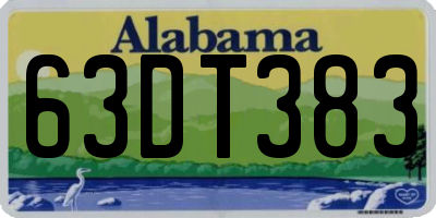 AL license plate 63DT383