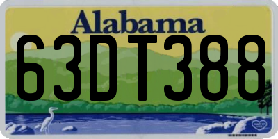 AL license plate 63DT388