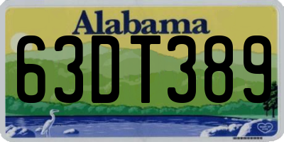 AL license plate 63DT389