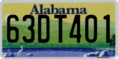 AL license plate 63DT401