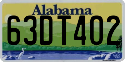 AL license plate 63DT402