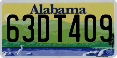 AL license plate 63DT409
