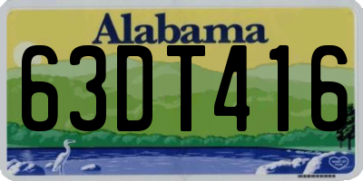 AL license plate 63DT416