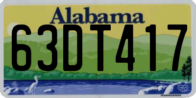 AL license plate 63DT417