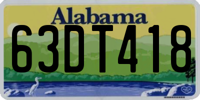 AL license plate 63DT418