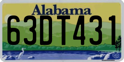 AL license plate 63DT431