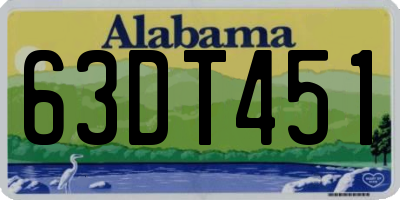 AL license plate 63DT451