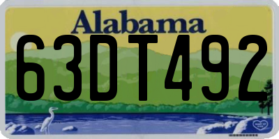 AL license plate 63DT492