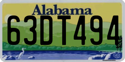 AL license plate 63DT494