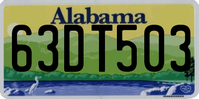 AL license plate 63DT503