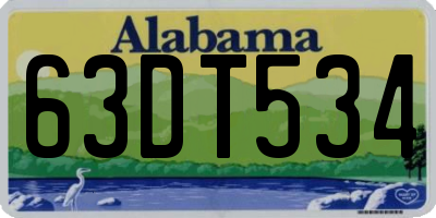 AL license plate 63DT534