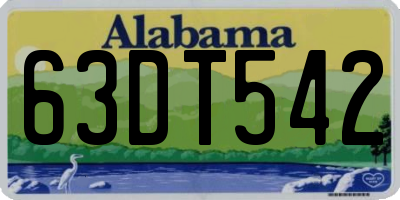 AL license plate 63DT542