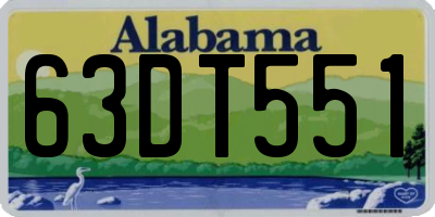 AL license plate 63DT551
