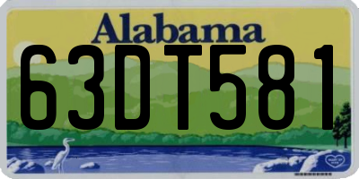 AL license plate 63DT581