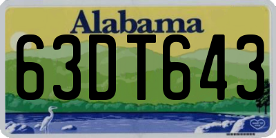 AL license plate 63DT643