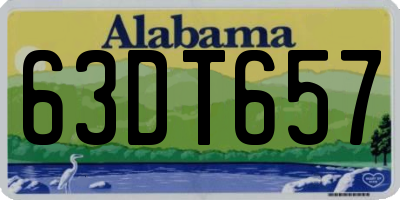 AL license plate 63DT657