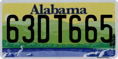 AL license plate 63DT665
