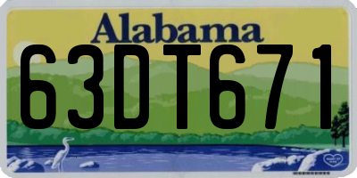 AL license plate 63DT671