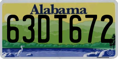 AL license plate 63DT672