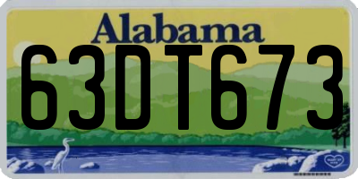 AL license plate 63DT673