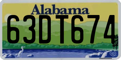 AL license plate 63DT674