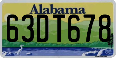 AL license plate 63DT678