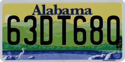 AL license plate 63DT680
