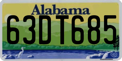 AL license plate 63DT685