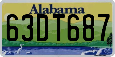 AL license plate 63DT687