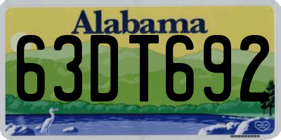 AL license plate 63DT692