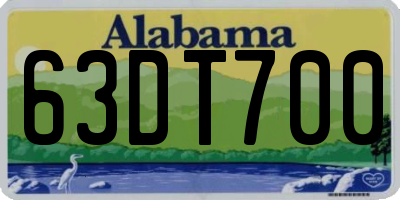 AL license plate 63DT700