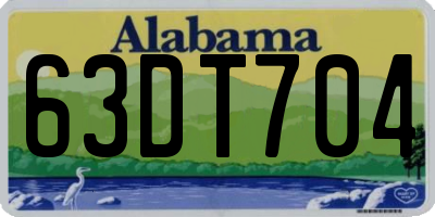 AL license plate 63DT704