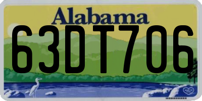 AL license plate 63DT706