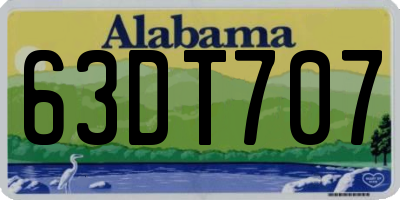 AL license plate 63DT707