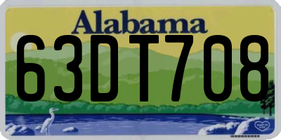 AL license plate 63DT708