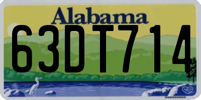 AL license plate 63DT714