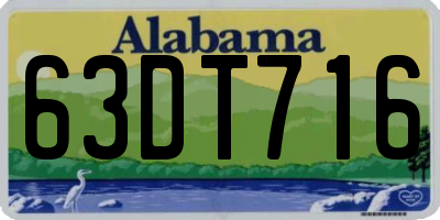 AL license plate 63DT716