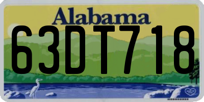AL license plate 63DT718