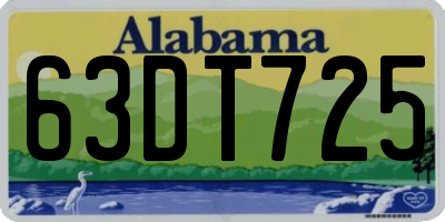AL license plate 63DT725