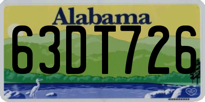 AL license plate 63DT726