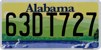 AL license plate 63DT727