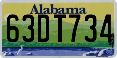 AL license plate 63DT734